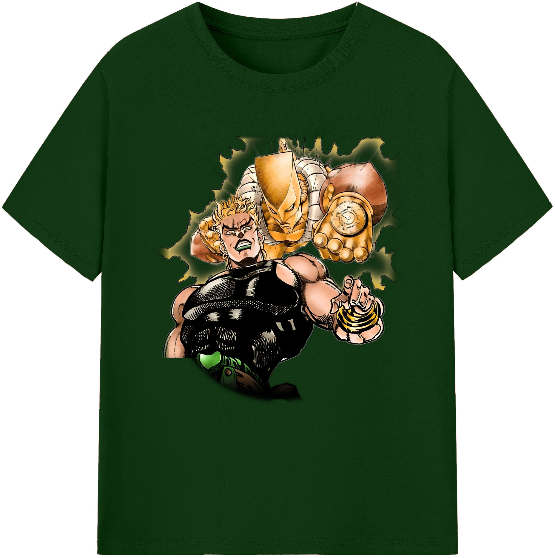 （画像用） ジョジョの奇妙な冒険 ディオ?ブランドー JoJo's Bizarre Adventure Dio Brando 綿100％半袖Tシャツ（フロントプリント）
